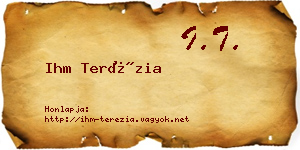 Ihm Terézia névjegykártya